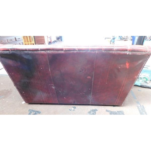 526 - Oxblood three seater Chesterfield