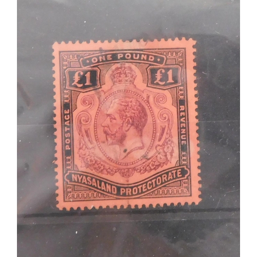 119 - Rare George V Nyasaland protectorate £1 stamp