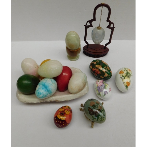 169 - Assorted collection of ornamental eggs & trinket dishes