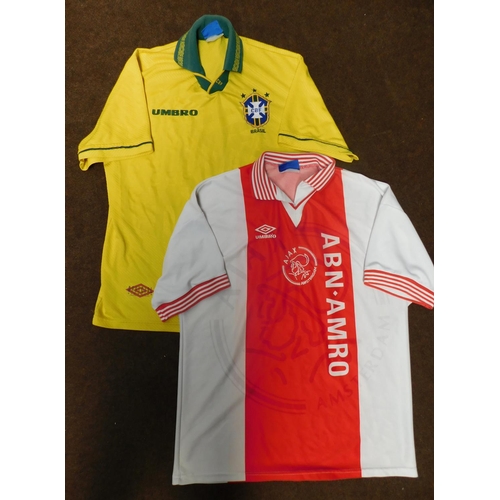 171 - 2 Umbro football shirts, Ajax Amsterdam, CBF Brasil