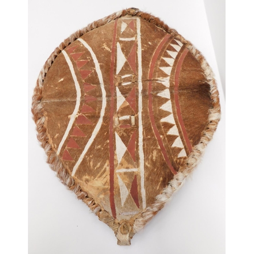 197 - African tribal style animal hide shield