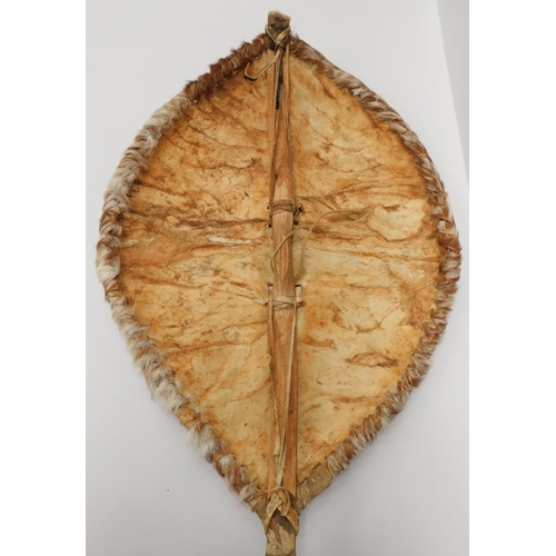 197 - African tribal style animal hide shield