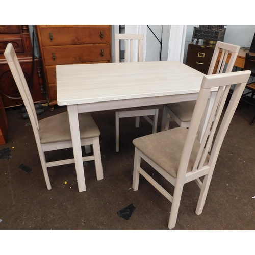 536a - Lime washed style table & 4 chairs