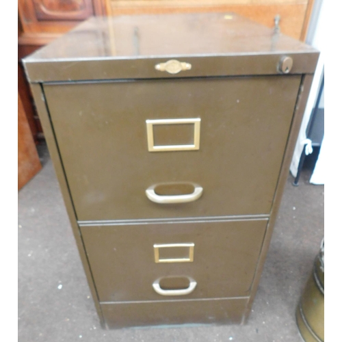 550a - Vintage metal 2 drawer art metal London filing cabinet