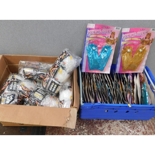 599 - Box of sparkle gloves and box of loom bands