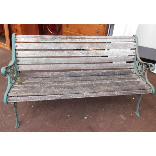 796 - Garden bench with cast sides