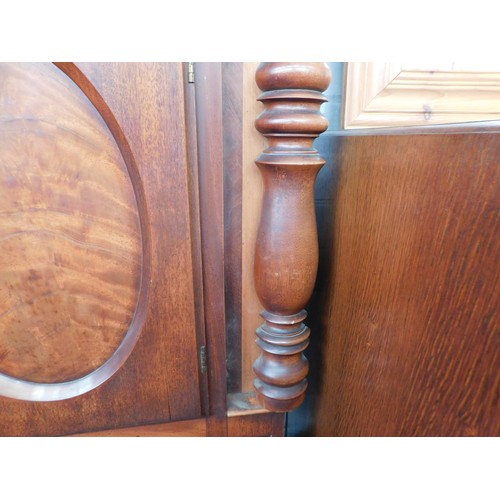 547 - D Jones Bethesda mahogany cased grandfather clock inc pendulum, weights (no chains) foot requires at... 