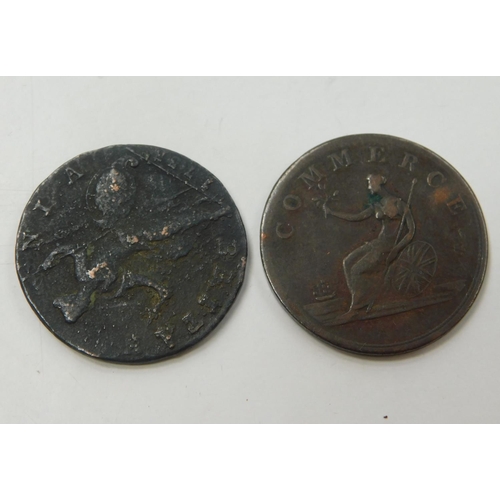 102 - 2 old half pennies - George II 1737 and 1813