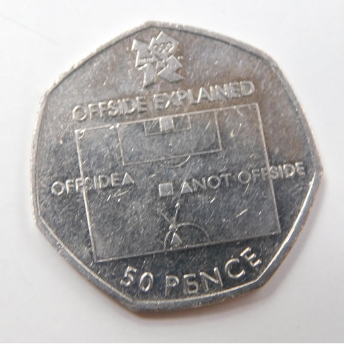 104 - Very rare offside/onside 50p