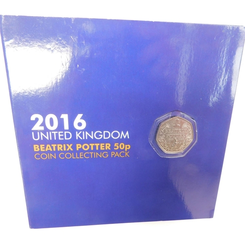 128 - Beatrix Potter 5 coin set including Jemima Puddleduck 2016