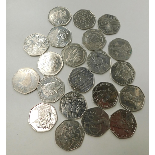 145 - Selection of Collectable 50p coins - 21 in total