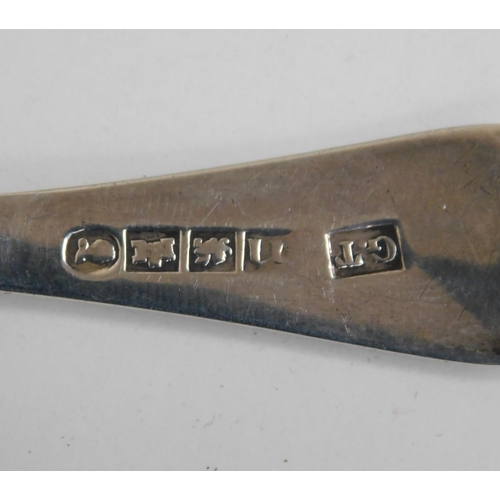 225 - Antique George III Scottish silver caddy spoon, with bright cut decoration, hallmarked 1819