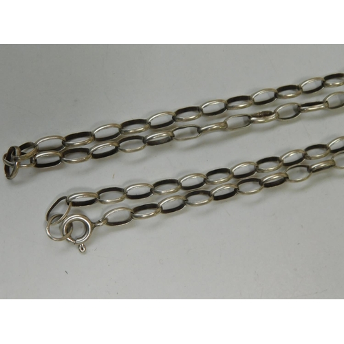 277 - Vintage long sterling silver belcher chain