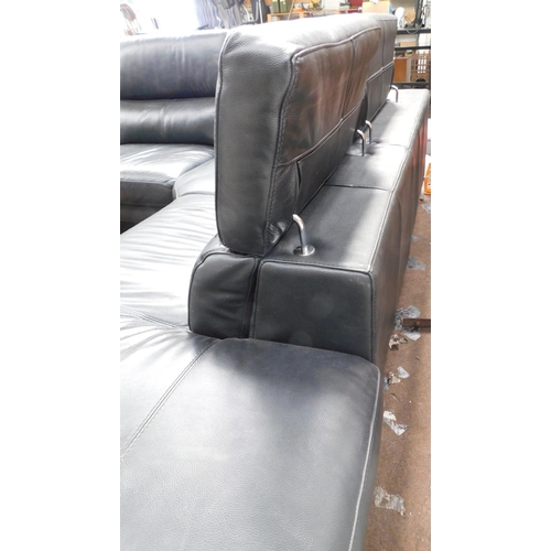 723a - Large L shaped 3/4 seater leather effect settee