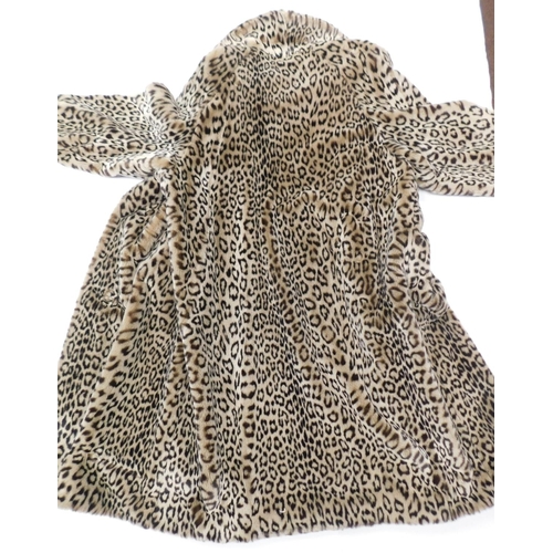 733 - H.F. Greenfield and Sons London faux fur leopard print, fully lined, full length coat