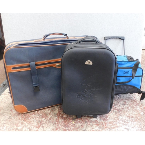 797 - 1 Large suitcase, Cotton Traders cool bag + hand luggage case