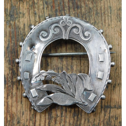 81 - Antique Victorian, hallmarked sterling silver-horse shoe  brooch