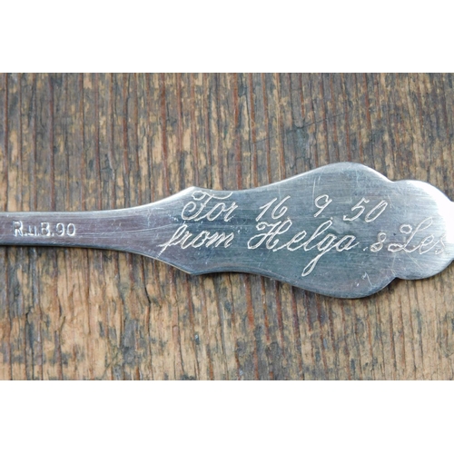 89 - Silver spoon 1950 markings, Rub.90, boxed