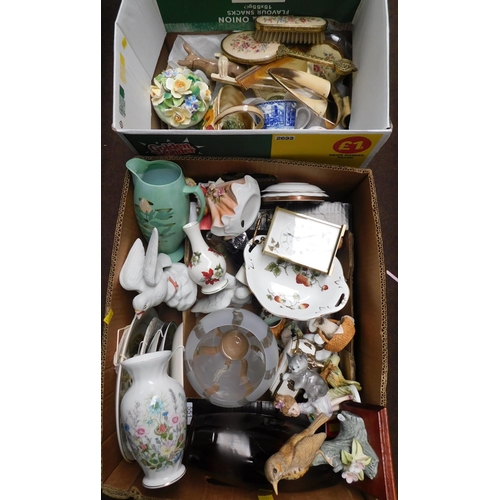 74 - Mixed box of collectables incl. Crown, Indian Tree, Aynsley, Sylvac etc