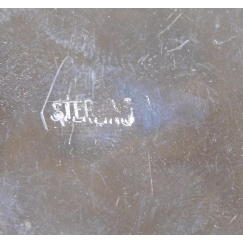 123 - Large silver & shell snuff pot/trinket box (approx 4