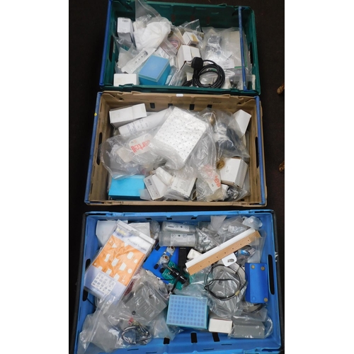 727A - 3x Crates of unilab electronic units & accessories, switches