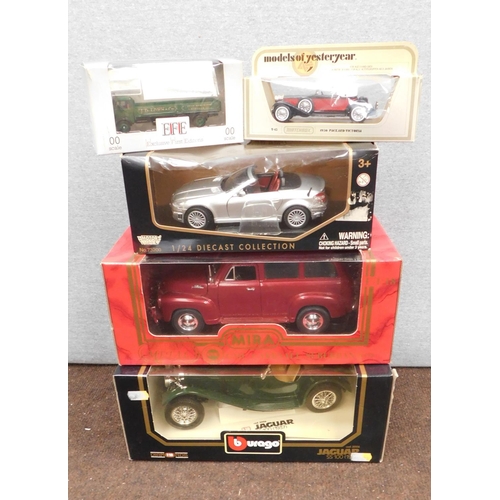 745 - Selection of boxed diecast model cars inc Burago