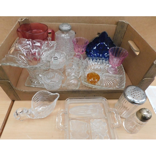761 - Box of mixed glass inc coloured etc
