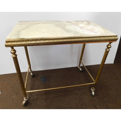 807 - Marble topped occasional table on castors