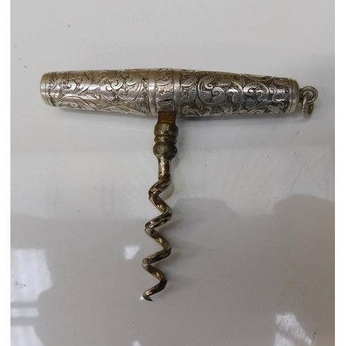 123 - Hallmarked silver antique Victorian metamorphic corkscrew