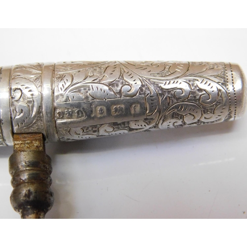 123 - Hallmarked silver antique Victorian metamorphic corkscrew