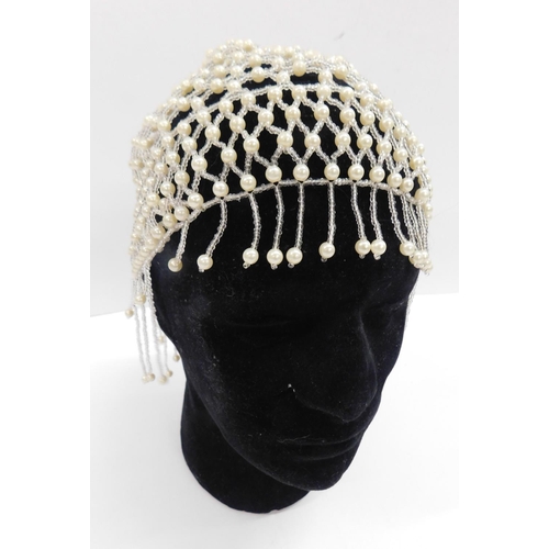 15a - Vintage beaded flapper hat