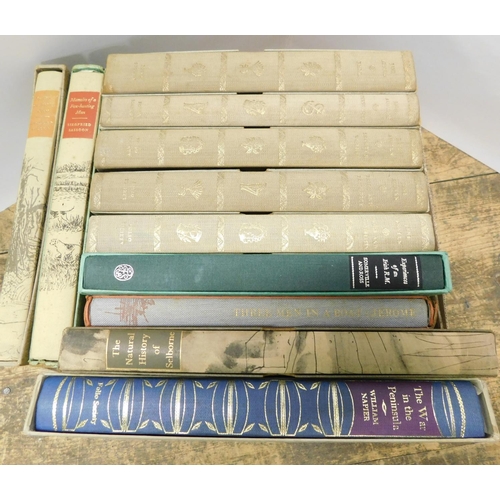 54 - 11x Folio society books incl. Austen, Sassoon, Jerome, Blackmore