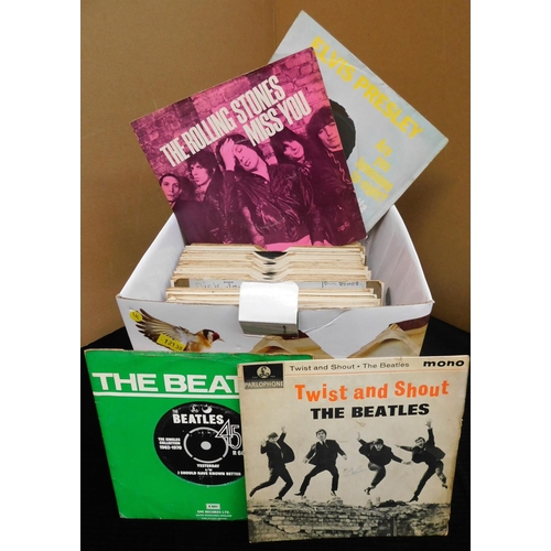 66 - Collection of Beatles singles and other vintage era singles