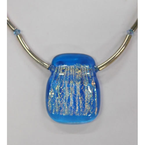 205 - Silver and Murano glass necklace