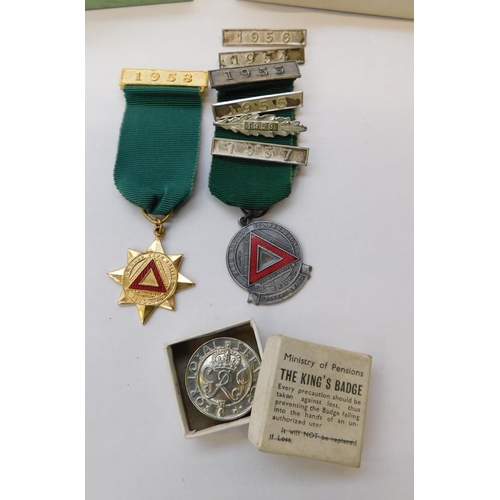 237 - Mixed collection including safety medals, pin badges and sweetheart brooch etc.