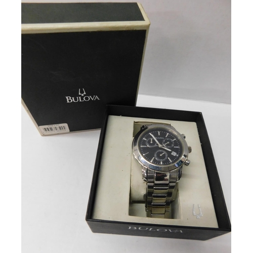 107 - Genuine Bulova Gentleman’s wristwatch – in working order & with box