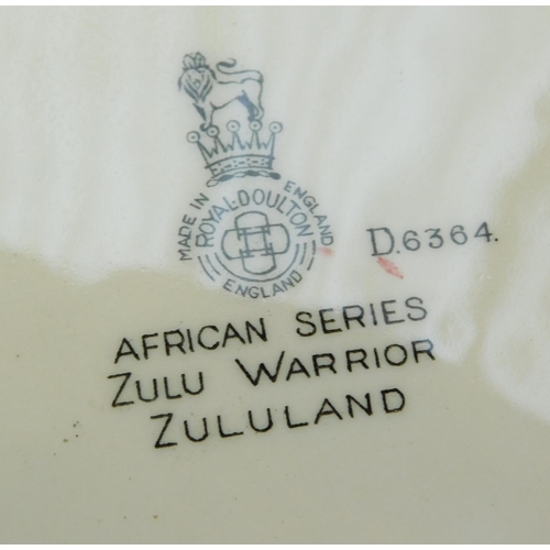 45 - 4x Royal Doulton African series plates and large ceramic tiger