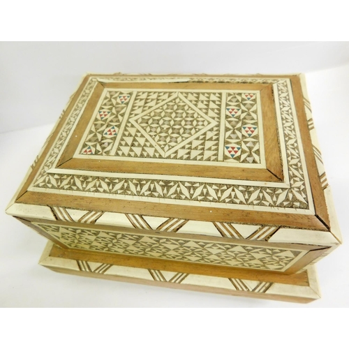 57a - Mixed lot incl. inlaid cigarette music box (missing a foot and some metal) silver plate, taxidermy t... 