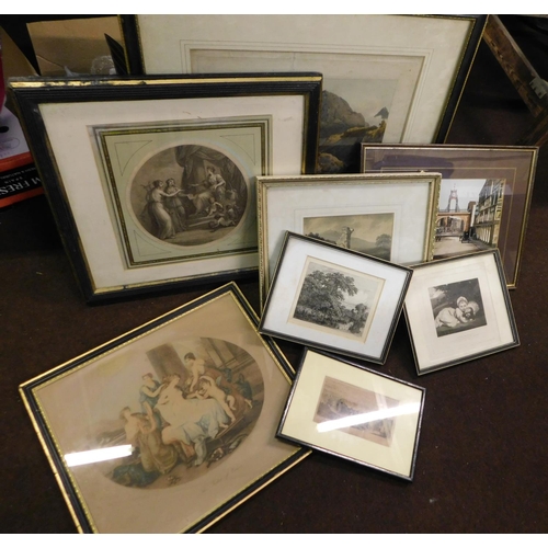 84 - Assortment of antique prints and etchings