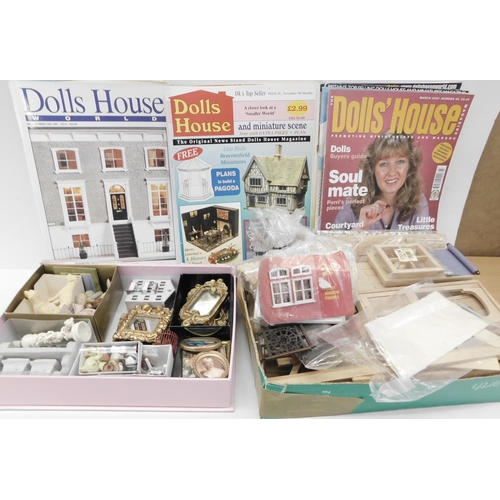 88A - Large collection of dolls house furniture + dolls house world magazines
