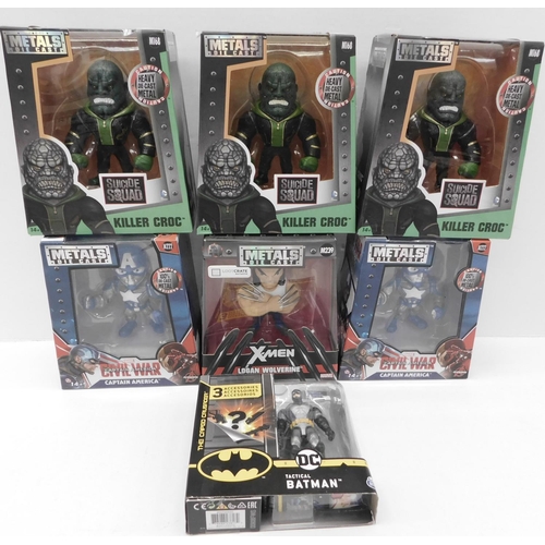 94 - 6x Metal diecast figures plus Batman figure - new, boxed