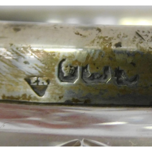 99 - 2x Vintage silver topped salt dishes