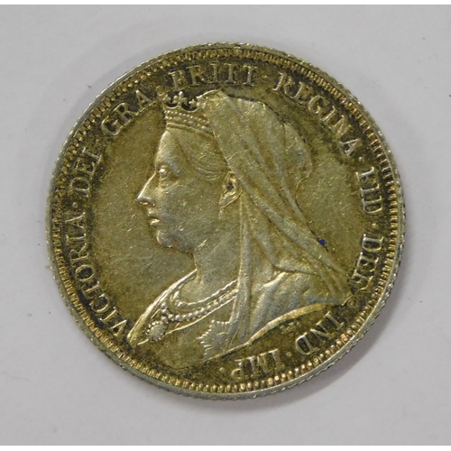 100 - 1893 1 Shilling coin - enamelled one side