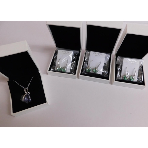 113 - 4x As new Jingchow crystal jewellery sets