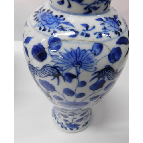 67 - Oriental vase (some damage) and ginger jar