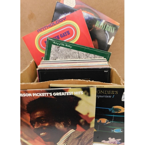 77 - Large box of soul, Motown LP records, Stevie Wonder, Wilson Picket