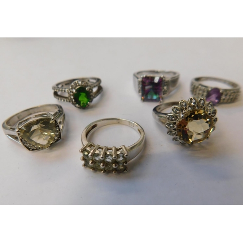 118 - 6x 925 Silver dress rings