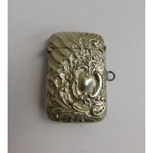 118a - Early Vintage repousse decorated vesta case