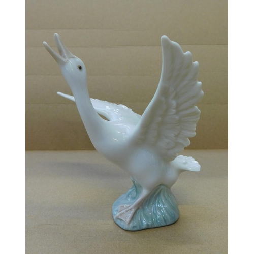 122 - Lladro flying duck - no box, approx. 5 1/2
