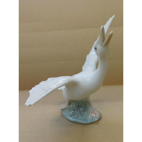 122 - Lladro flying duck - no box, approx. 5 1/2